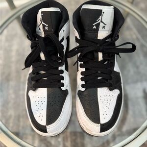 Nike Air Jordan Black and White Women's High Top Sneakers
